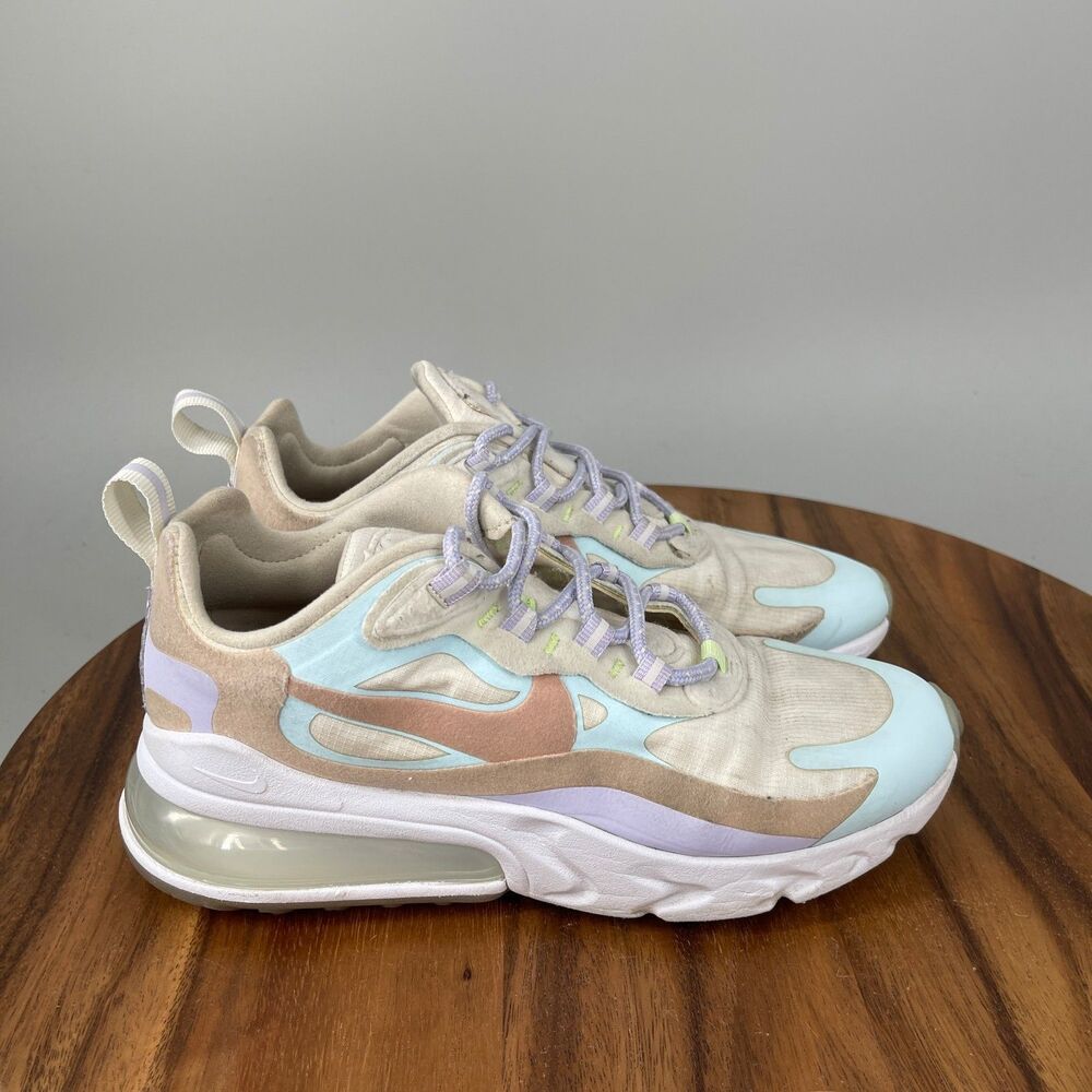 Nike Air Max 270 React Shoes Womens Size 6.5 Sail Coral Stardust Running Walking